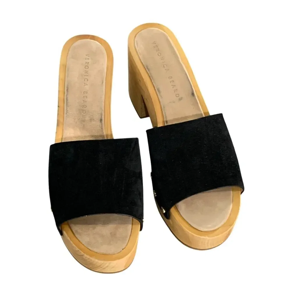 Veronica Beard Women's Black Hannalee Platform Sandals Shoes Size US 9.5